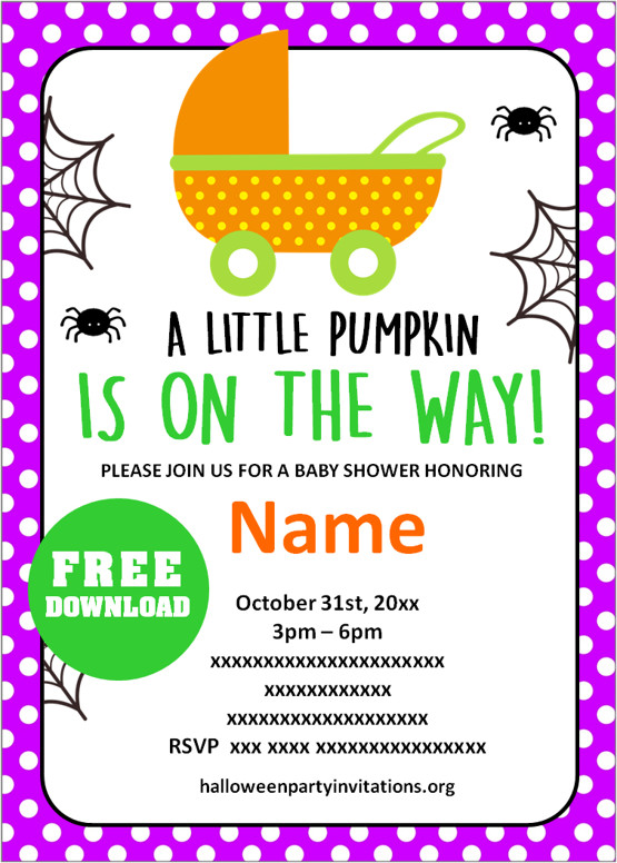 Free halloween baby shower invitations