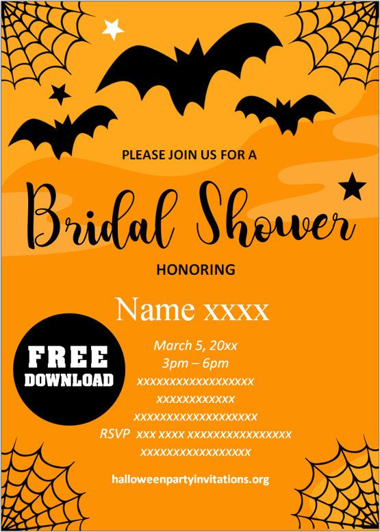 halloween bridal shower invitations