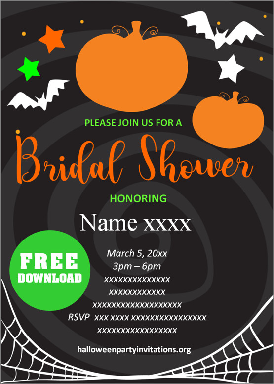 halloween bridal shower invitations printable