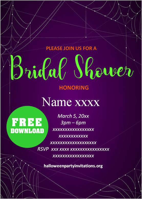 halloween bridal shower invitations