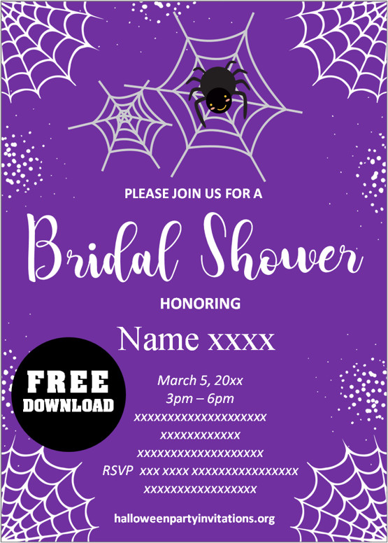 Halloween Bridal Shower Invitations
