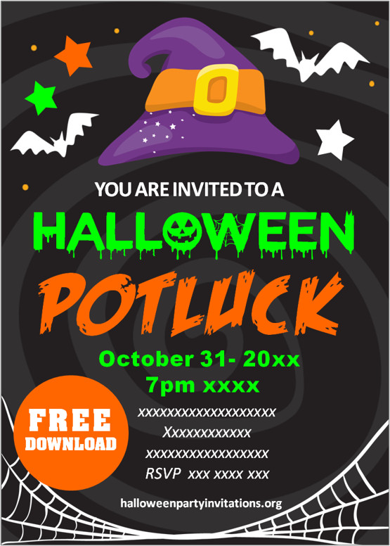 Halloween Potluck Invitations