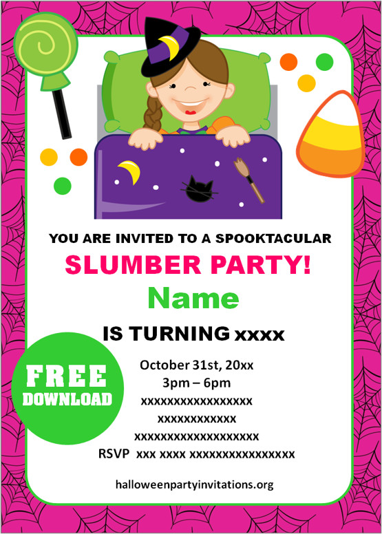 halloween sleepover invitations