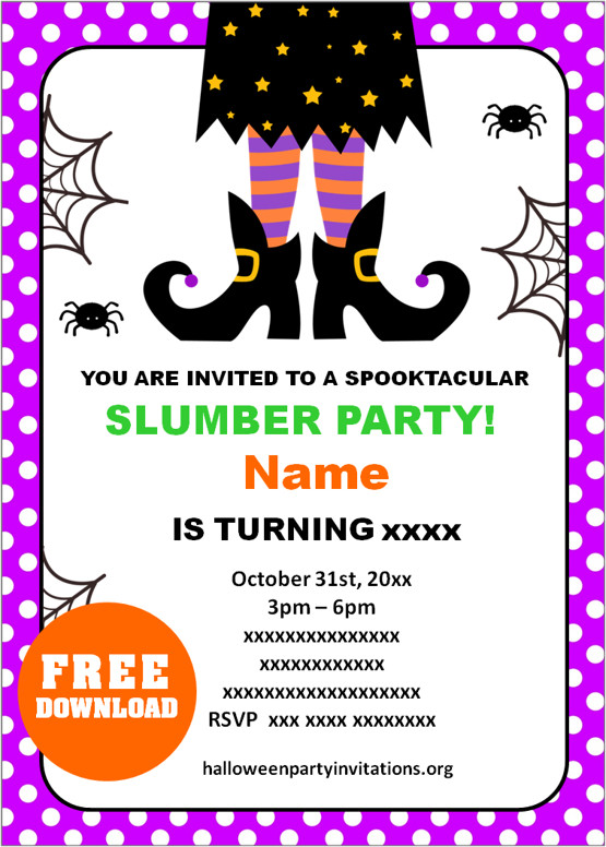 halloween slumber party invitations