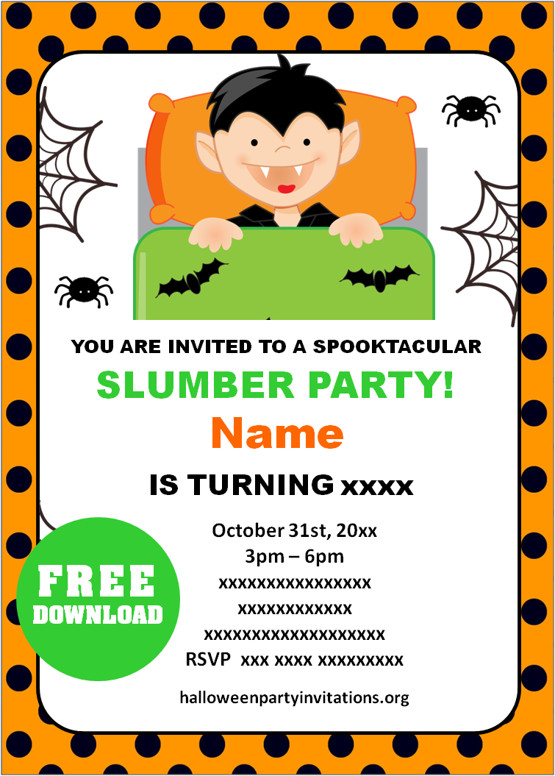 Halloween Sleepover Invitations templates