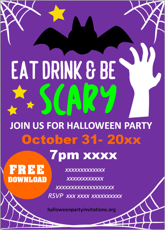 scary halloween party invitations