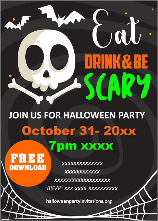 free printable halloween party invitations