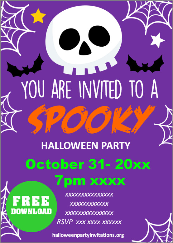 free printable halloween invitations