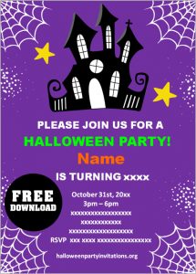 Free Printable kids Halloween Party Invitations Templates 🎃